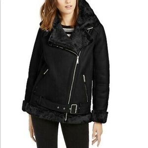 BCBGeneration Faux Shearling Moto Jacket